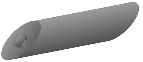 An automobile exhaust muffler diagram