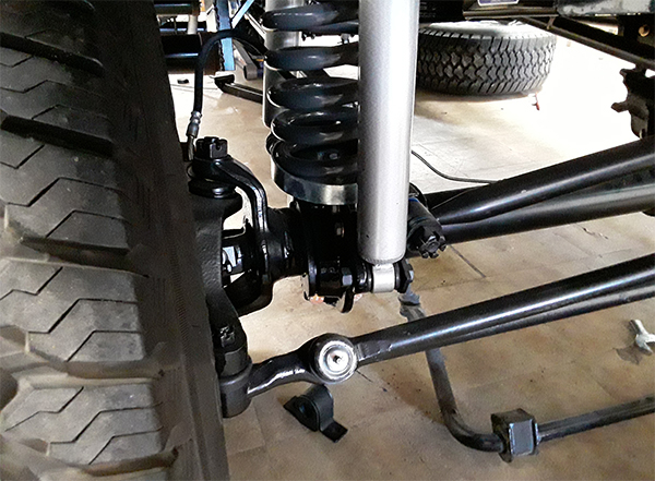 The shocks and springs of an automobile suspension system