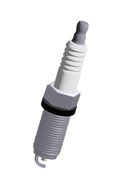 A diagram of an automobile spark plug