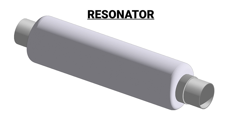 An illustration of an automobile exhaust resonator