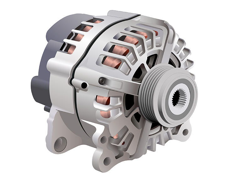 A diagram of an automobile alternator