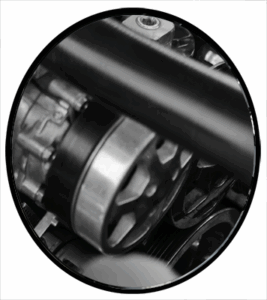 A newly installed engine starter motor