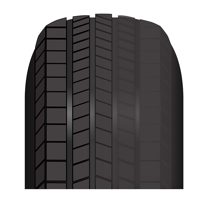 An illustration with a tire suffering from a wheel toe out of alignment