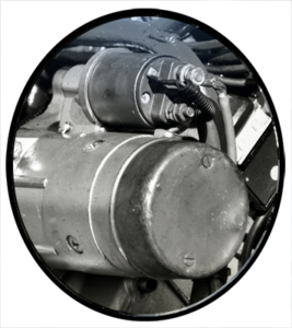 A newly installed automotive engine starter