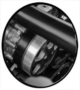 A newly installed automotive engine starter