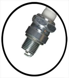 The bottom half of an automobile copper spark plug