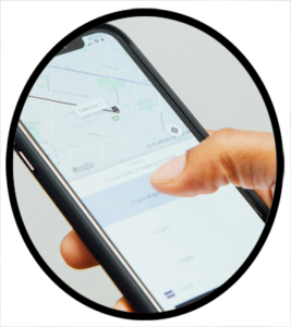 A person using a mobile phone to schedule auto service