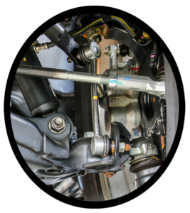 A mechanics view of the suspension system of an automobile