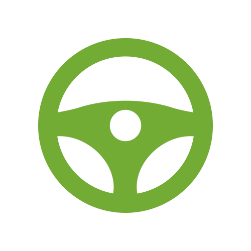 A simple illustration of an automobile steering wheel
