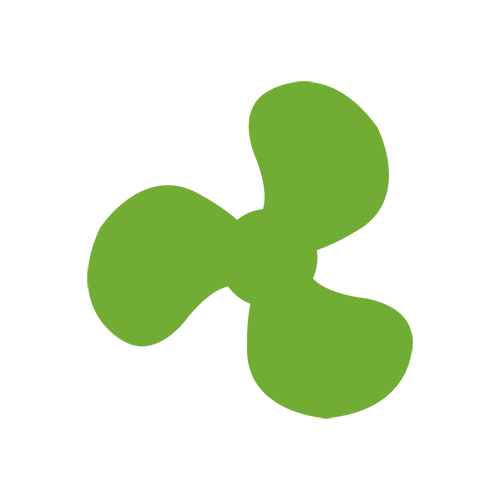 An automobile air conditioning fan icon