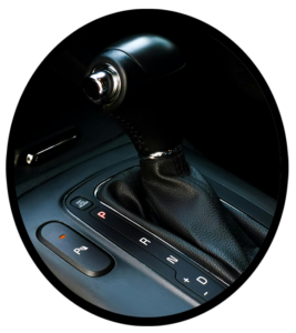 The stick shift of an automatic transmission automobile