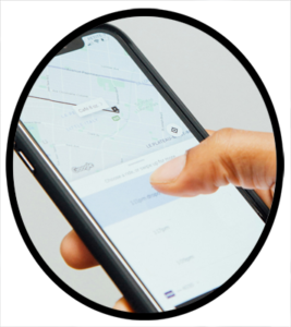 A person using a mobile phone to schedule car service